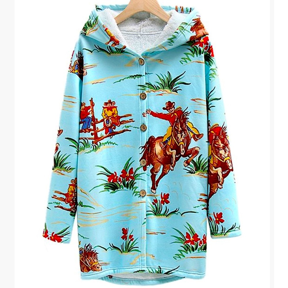 Floral Cowboy Button-up Coat